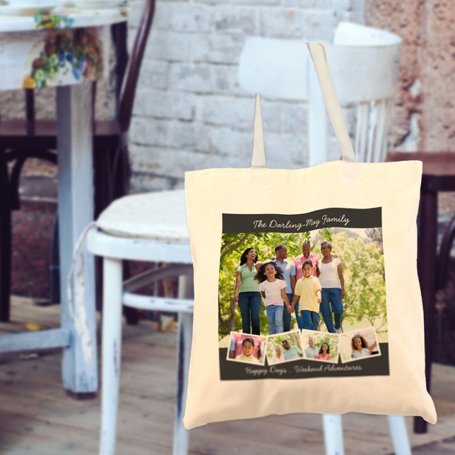 Family Foto Collage with ZigZag Foto Strip Tragetasche (Von Creator hochgeladen)
