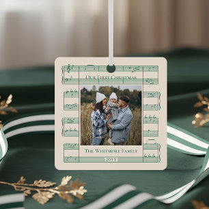 Family Foto Erster Weihnachtsmann La Vintage Tafel Ornament Aus Metall