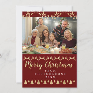 Family Foto Frohe Weihnachten Goldene Schrift Burg