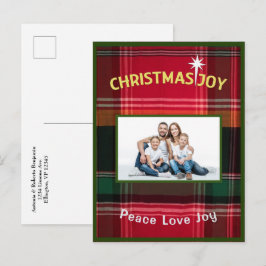 Family Foto Frohe Weihnachten Madras Postkarte