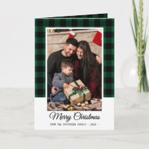 Family Foto Green Buffalo Kariert Frohe Weihnachte