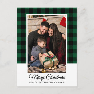 Family Foto Green Buffalo Kariert Frohe Weihnachte Postkarte