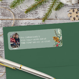 Family Foto Green Holly Pine Weihnachtsansprache