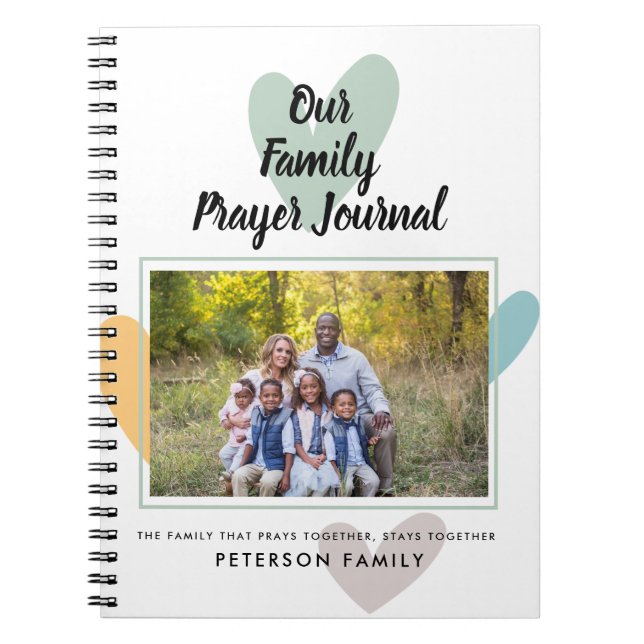 Family Foto Hört Personalisiertes Gebet Journal Notizblock (Vorderseite)