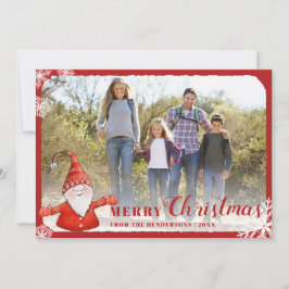 Family Foto Niedlich Gnome Rot Frohe Weihnachten