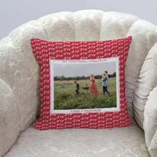 Family Foto Red Christmas Joy Kissen