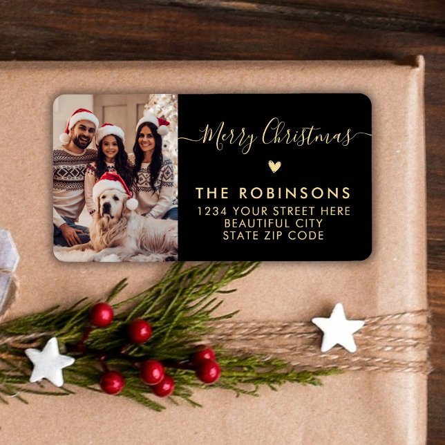 Family Foto Rücksendeadresse Weihnachten Adressaufkleber (Von Creator hochgeladen)