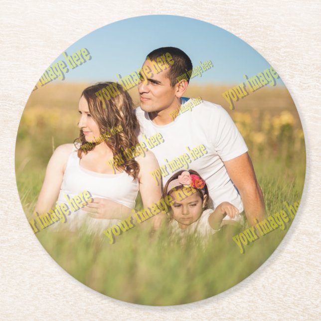 FAMILY-Foto ✨ Runder Pappuntersetzer (Vorderseite)