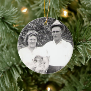 Family Foto und "Vergiss-Me-Not"-Blume Keramik Ornament