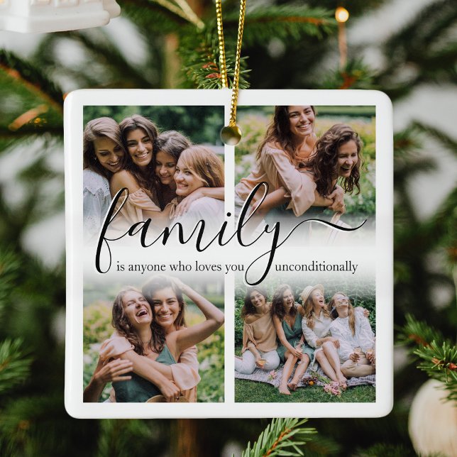 Family Friends 4 Photo Christmas Keramikornament (Von Creator hochgeladen)