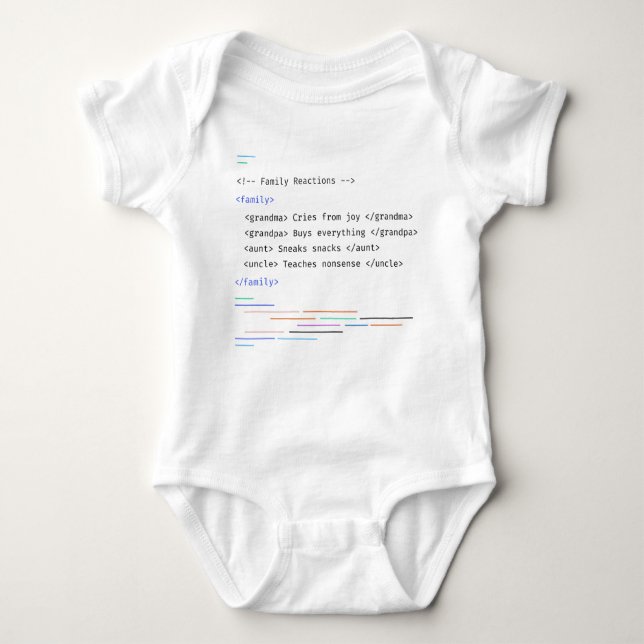Family Funny Newborn Baby Code Sprichwort Strampler (Vorderseite)