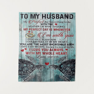 Family Gift Cute To My Husband Gift Wandteppich