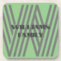 FAMILY GIFT MINT GREEN GRAY MONOGRAM