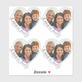 Family Heart Foto Elegante Sweet Script Aufkleber