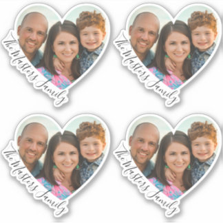 Family Heart Foto Elegante Sweet Script Aufkleber