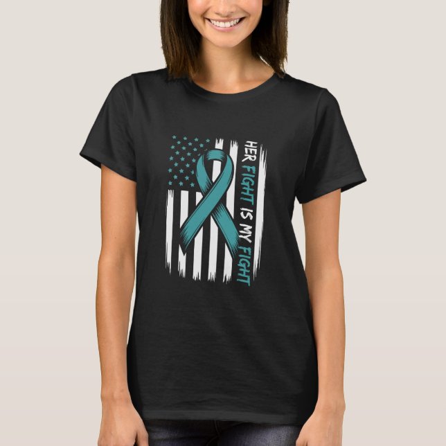 Family Her Fight my Fight, Cervical Cancer  T-Shirt (Vorderseite)