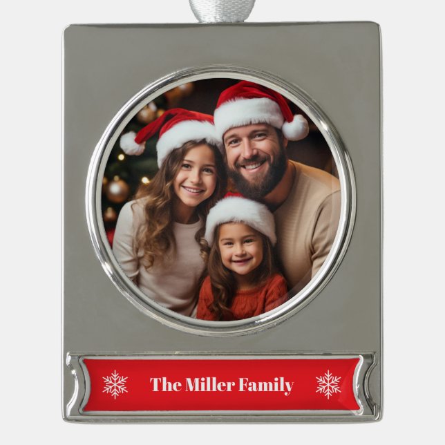 Family Holiday Banner Ornament (Vorderseite)