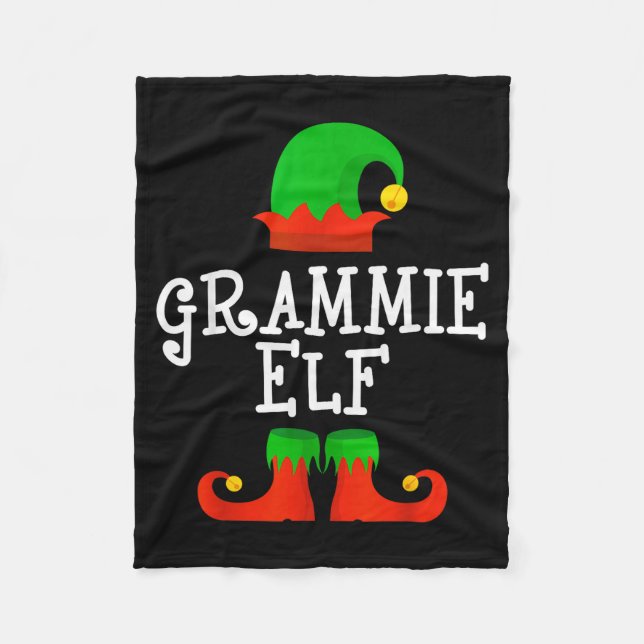 Family I'm The Grammie Elf Christmas Matching Paja Fleecedecke (Vorderseite)