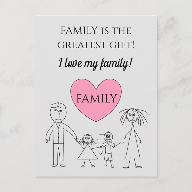 FAMILY ist das bestste Geschenk Niedlich Postkarte (Vorderseite)