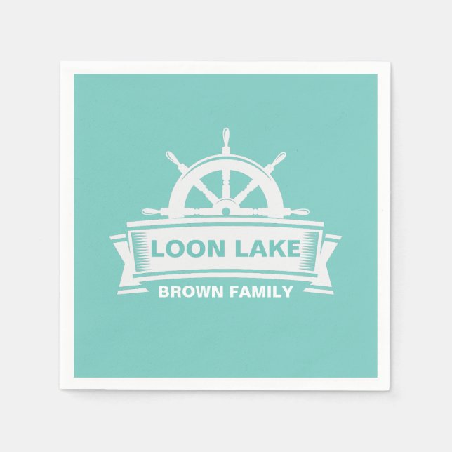 Family Lake House Vacation Serviette (Vorderseite)