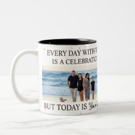 Family Love – 5 Photo Son & Daughter Day Mug Zweifarbige Tasse