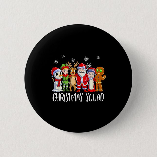 Family Matching Christmas Squad Santa Reindeer Elf Button (Vorderseite)