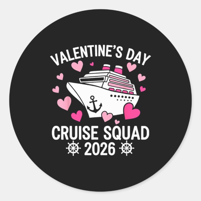 Family Matching Valentines Day Cruise 2026 Husband Runder Aufkleber (Vorderseite)