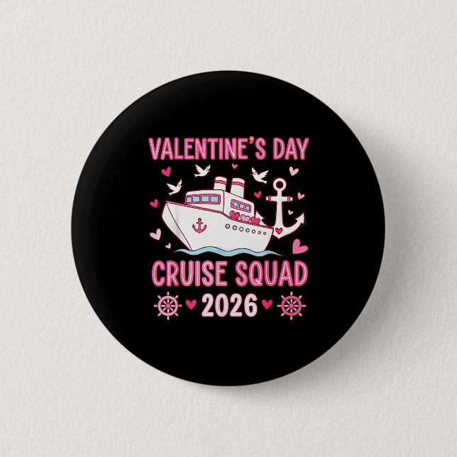 Family Matching Valentines Day Family Cruise Squad Button (Vorderseite)
