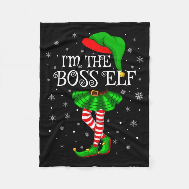 Family Matching Women Girls I'm The Boss Elf Chris Fleecedecke (Vorderseite)