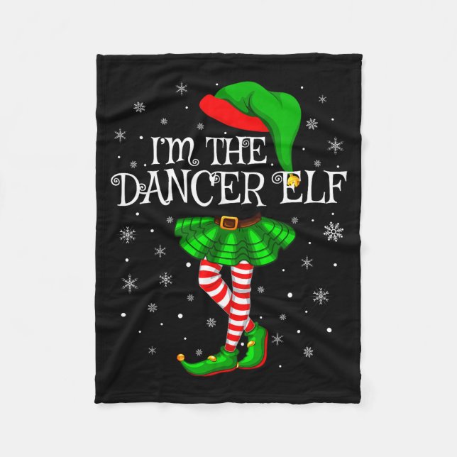 Family Matching Women Girls I'm The Dancer Elf Chr Fleecedecke (Vorderseite)