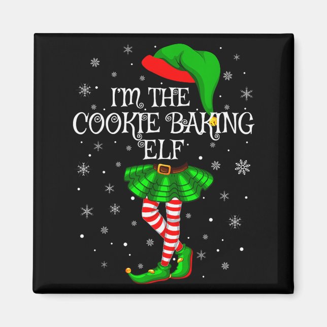 Family Matching Women Girls The Cookie Baking Elf  Magnet (Vorne)
