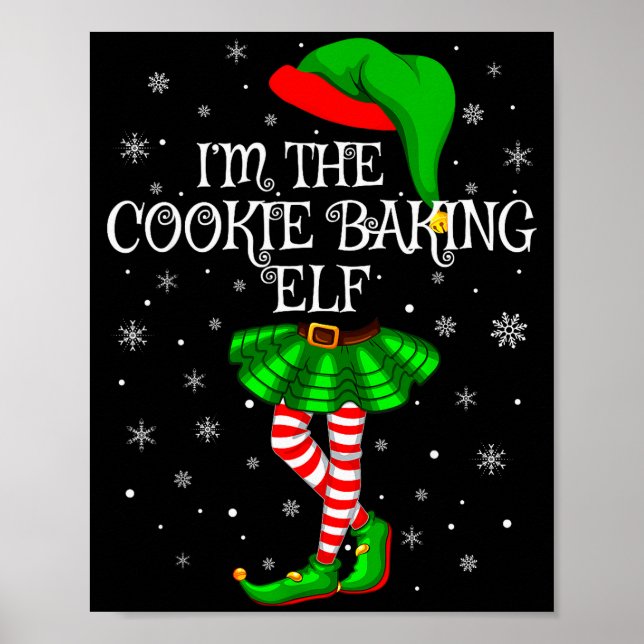 Family Matching Women Girls The Cookie Baking Elf  Poster (Vorne)