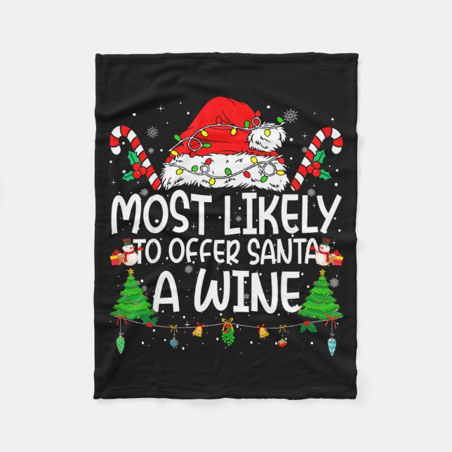 Family Matching Xmas Most Likely To Offer Santa A  Fleecedecke (Vorderseite)