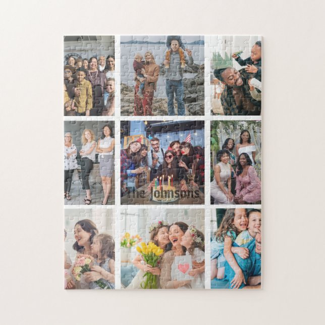 Family Memories 9 Photo Grid Personalized Collage (Vertikal)