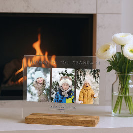 Family Minimalist 3 Photos Collage Keepsake Acrylschild