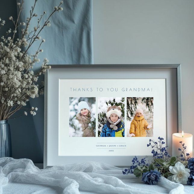 Family Minimalist 3 Photos Collage Keepsake Poster (Family Minimalist 3 Photos Collage Keepsake Posters.)