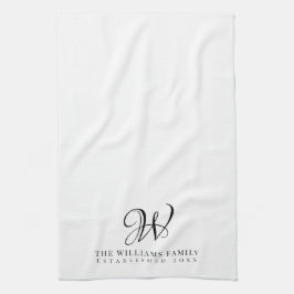 Family Monogram Elegant Script Kitchen Geschirrtuch