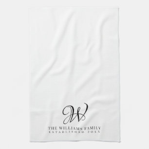 Family Monogram Elegant Script Kitchen Geschirrtuch