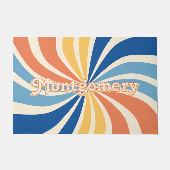 Family Name Colorful Sunburst Fußmatte (Vorderseite)