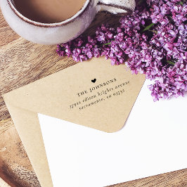 Family Name, Heart & Return Address Custom Gummistempel