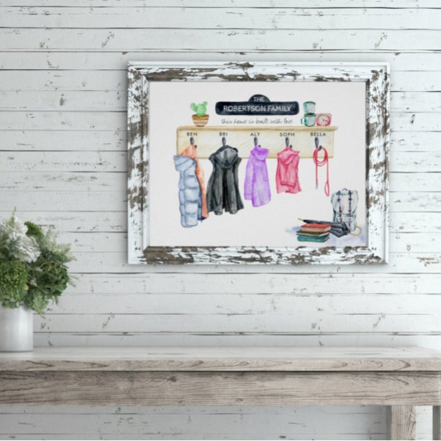 Family Name Personalized Mudroom Keepsake Print Poster (Von Creator hochgeladen)
