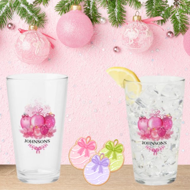 Family Name Pink Christmas Collection Piece Glas (Von Creator hochgeladen)