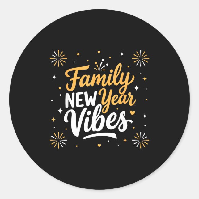 Family New Year 2026 Matching Party Crew  Runder Aufkleber (Vorderseite)