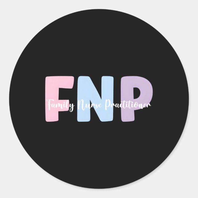 Family Nurse Practitioner Runder Aufkleber (Vorderseite)