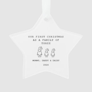Family Of 3 Christmas Gonk Star Ornament
