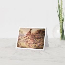 Family of Quail Woodland Nature Thank You Card Dankeskarte