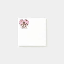 Family of Sloths with Envelope, Heart and Text Post-it Klebezettel