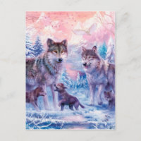 Family Of Wolves Painting