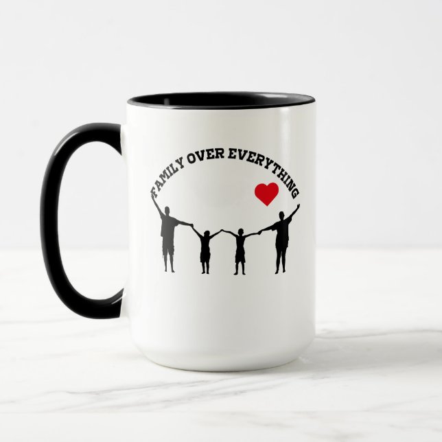 Family Over Everything Mug with Silhouette Design  (Gauche)