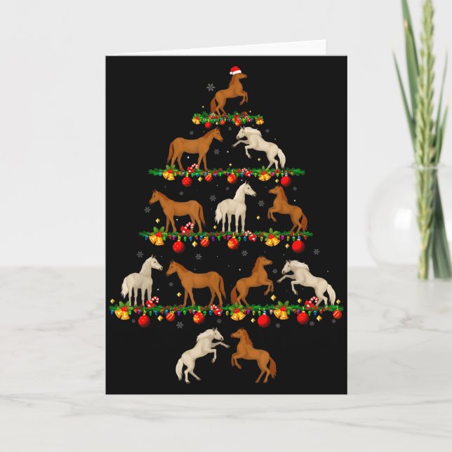 Family Pajama Sets Christmas Matching Horse Xmas T Karte (Vorderseite)